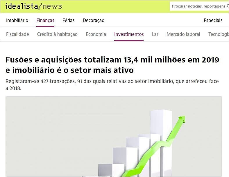 Fuses e aquisies totalizam 13,4 mil milhes em 2019 e imobilirio  o setor mais ativo